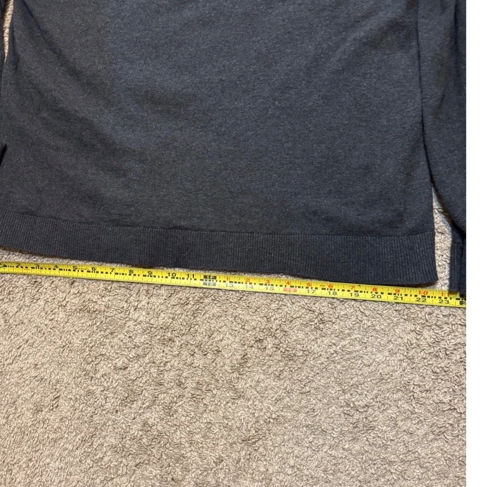 Eddie Bauer Cotton Cashmere V Neck Sweater Mens Large Gray Long Sleeve Casual